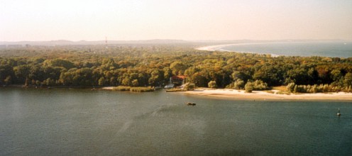 view from lighthouse winoujcie to the west